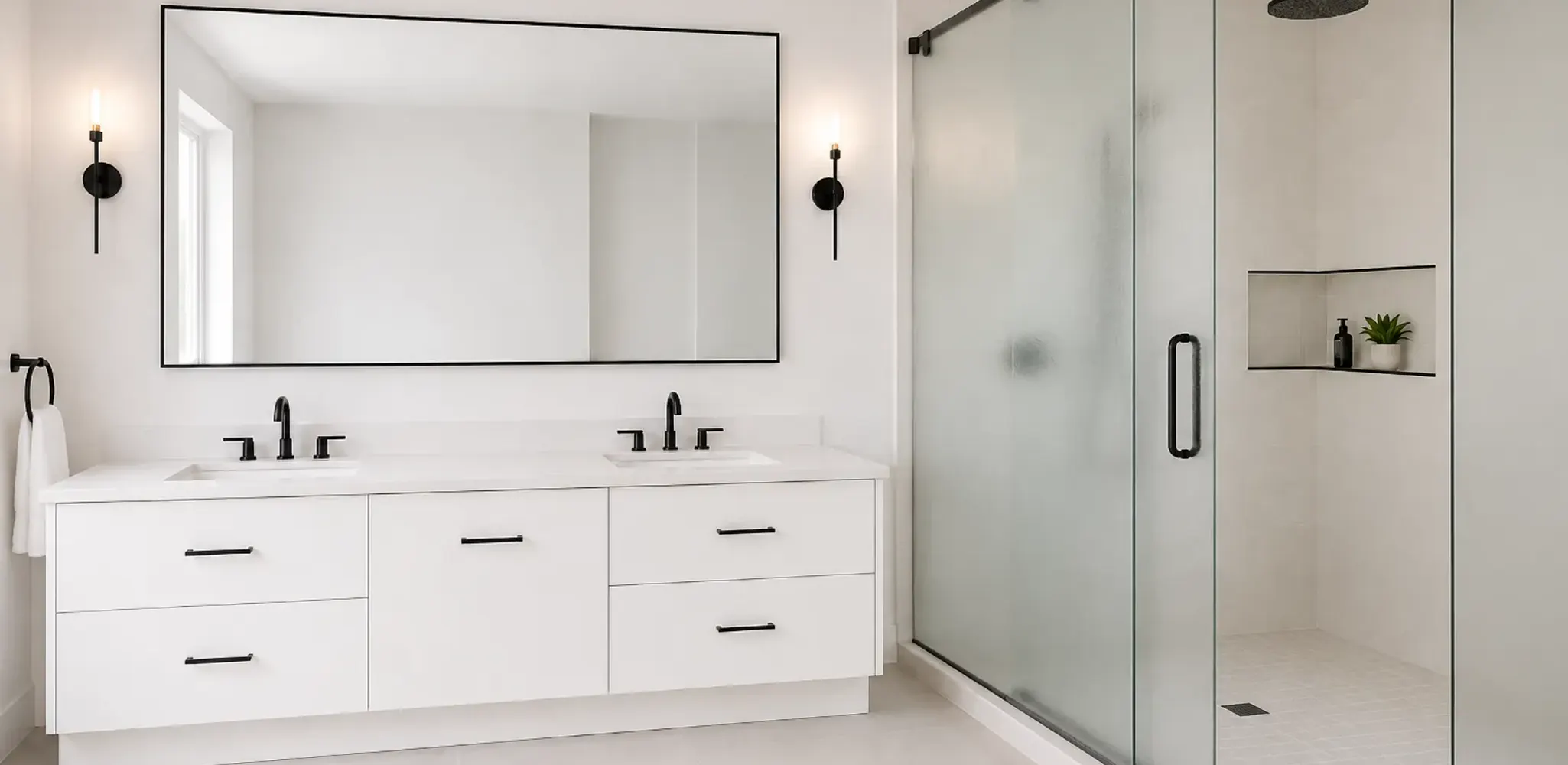 A finished bathroom remodel representing the range of work Maplex Services scopes